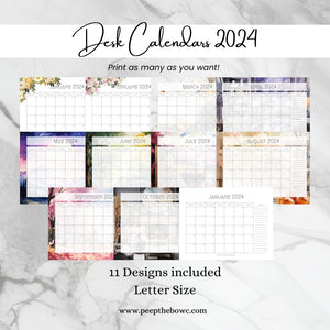 Desk Calendars 2024 - Printable