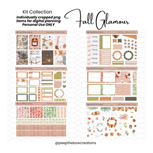 Fall Glamour Digital Weekly & Journal Planner Kit