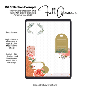 Fall Glamour Digital Weekly & Journal Planner Kit