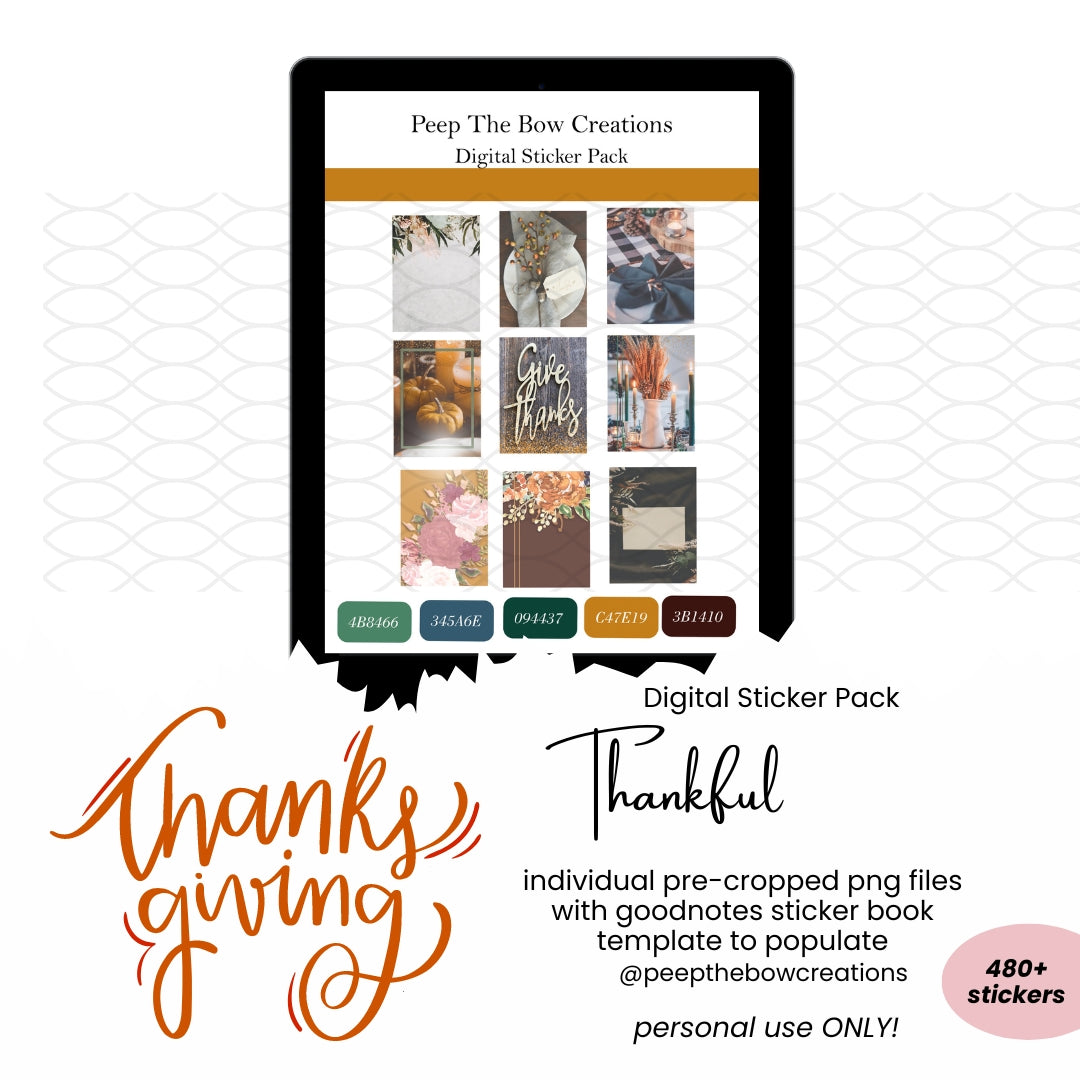 Thankful Digital Sticker Pack