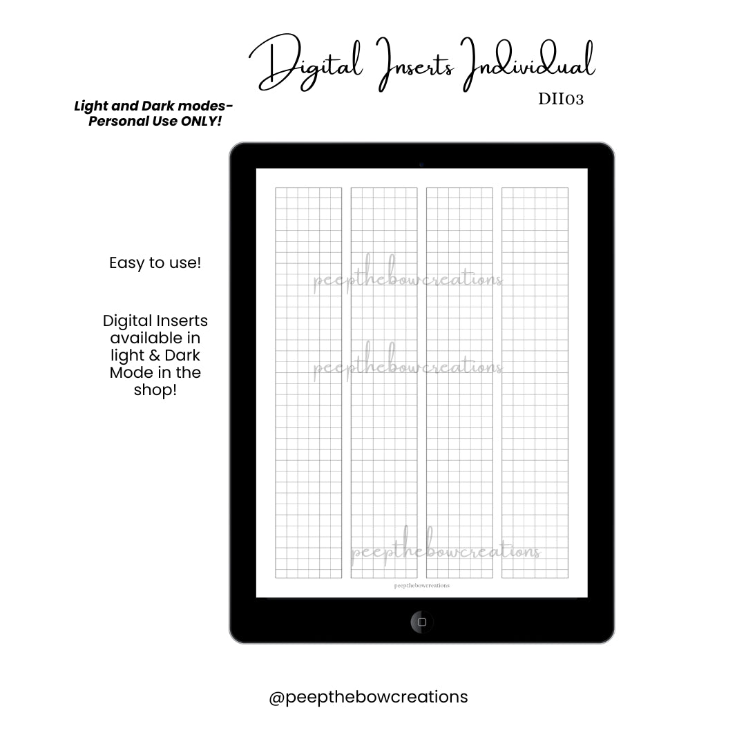 DII03 - Weekly View Grid (Digital Inserts Individual)