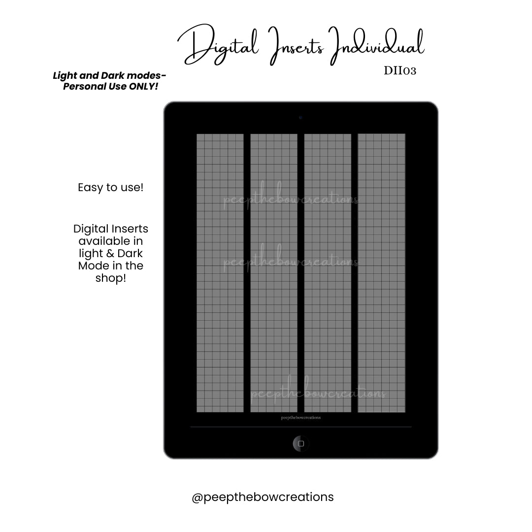 DII03 - Weekly View Grid (Digital Inserts Individual)