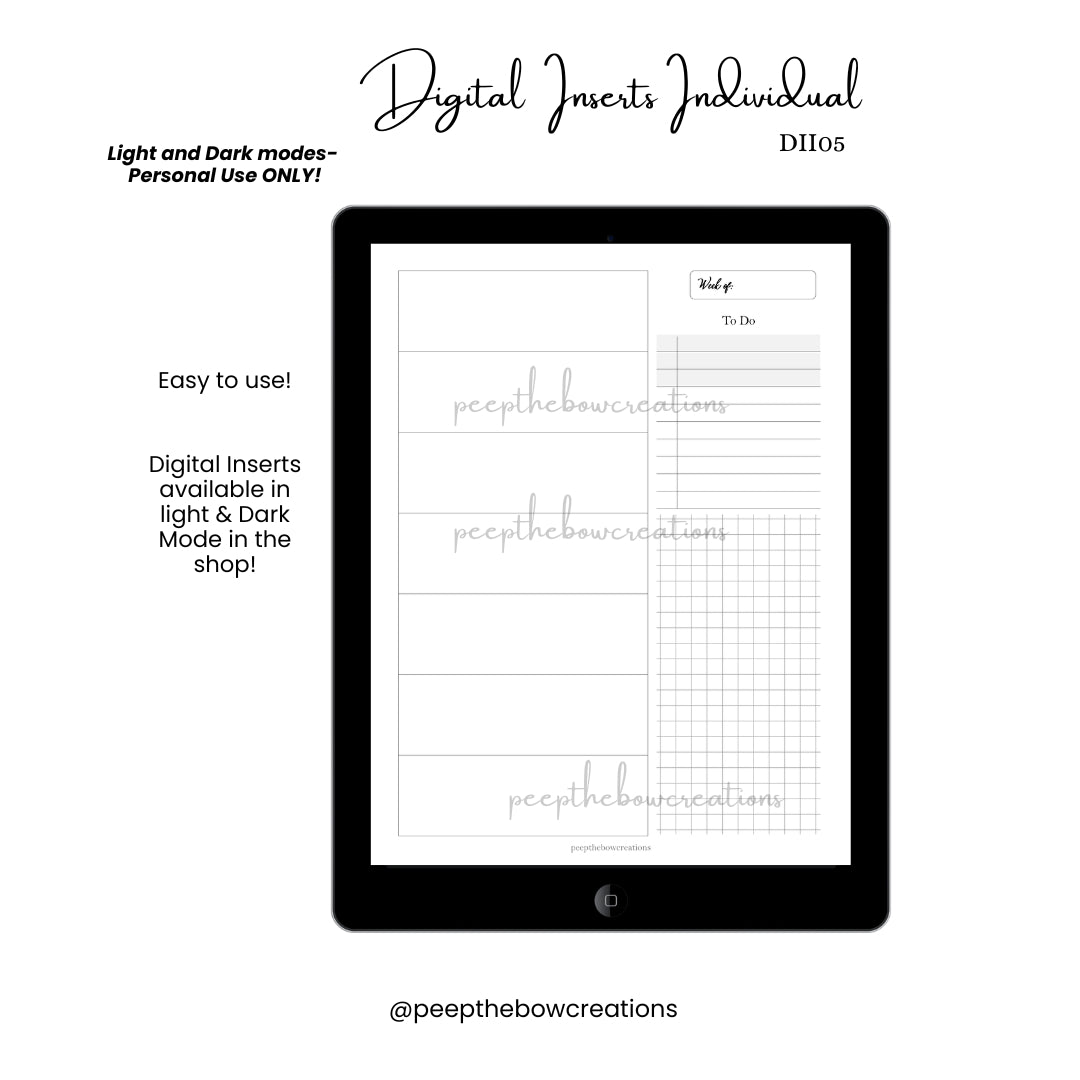 DII05 - Weekly View A (Digital Inserts Individual)