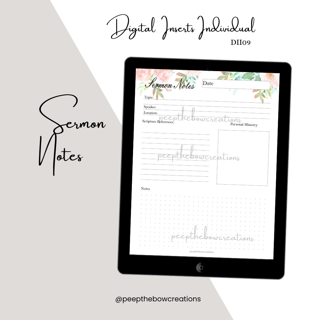 DII09 - Sermon Notes (Digital Inserts Individual)